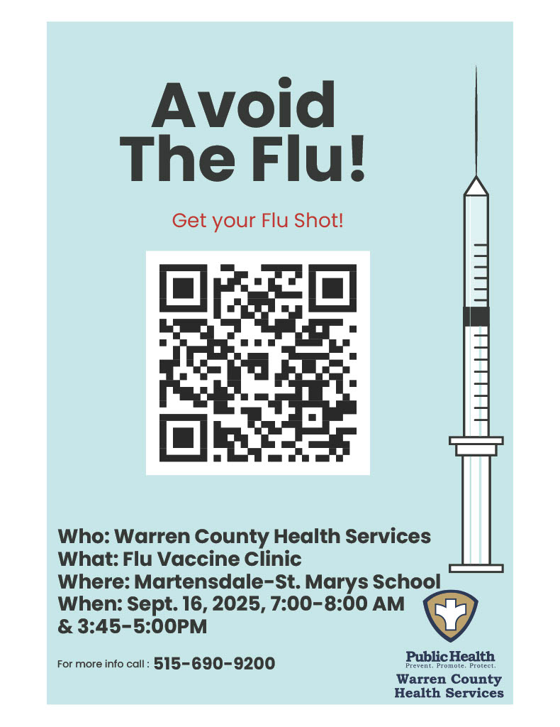 Flu Shot Clinic at Martensdale-St. Marys — September 16